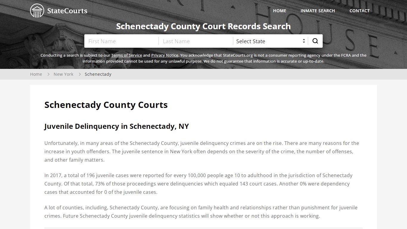 Schenectady County, NY Courts - Records & Cases - StateCourts